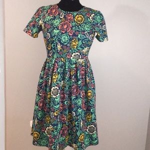 Lularoe Amelia summer floral EUC bright pastel mix